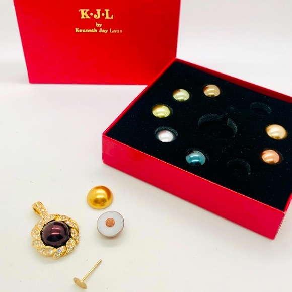 RARE Vintage KJL Kenneth Jay Lane Interchangeable Pendant Set - Picture 11 of 11